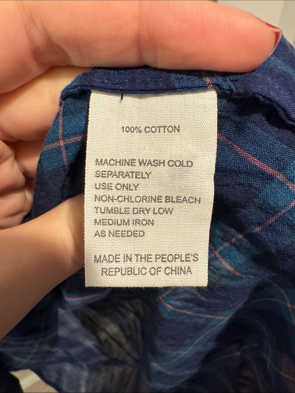 Trovata Blue Plaid Ruffle-Collar Button Front Blouse - Picture 8 of 9